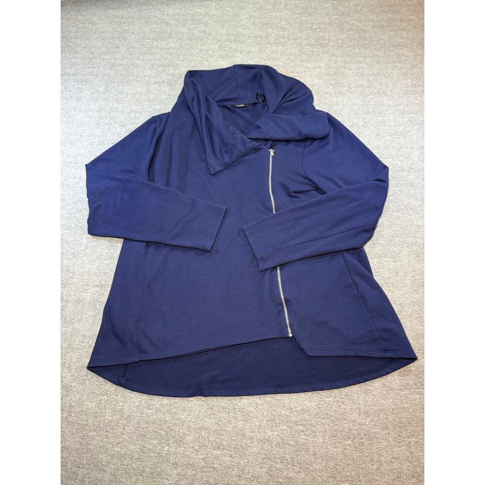 APT 9 Women’s Asymmetrical Zip Up Jacket-XL/Navy Blue/Stretch Knit/Pockets